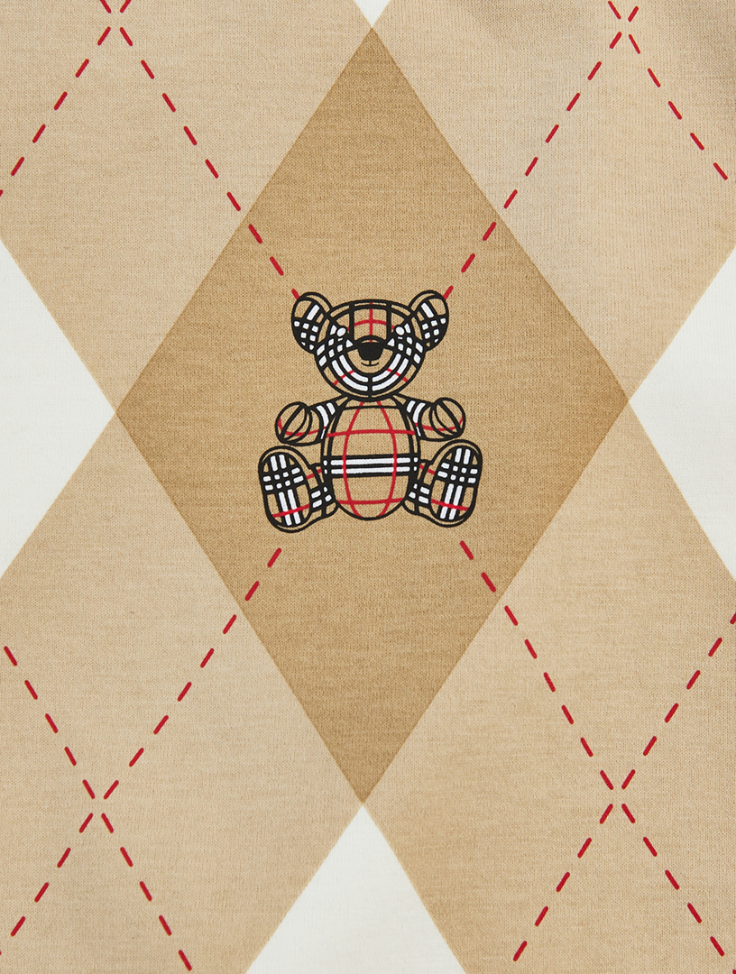 Cotton Argyle T-Shirt Thomas Bear Print