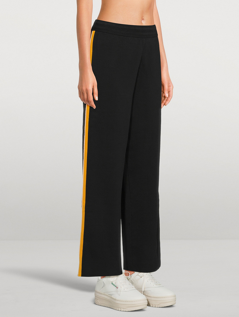 Side-Snap Organic Cotton-Blend Track Pants