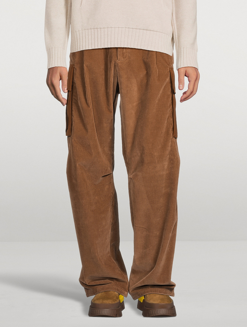 Low-rise cotton corduroy shorts in brown - Miu Miu