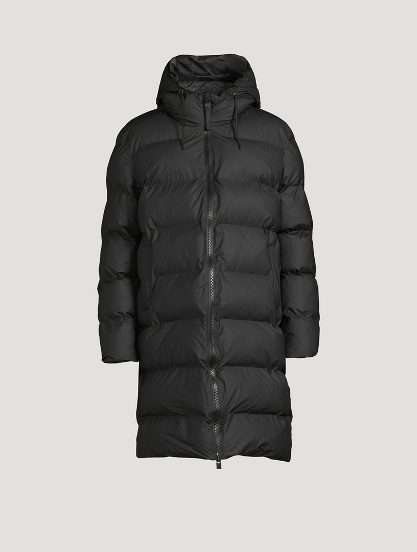 Rains® Alta Long Puffer Jacket in Green for $680