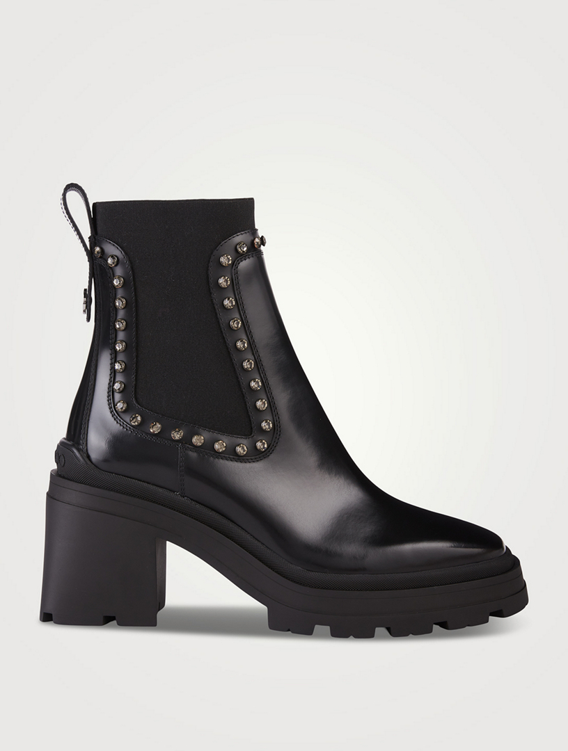 【TORY BURCH】Preston 95 レザー アンクルブーツ Preston 95mm tory discount burch preston studded bootie