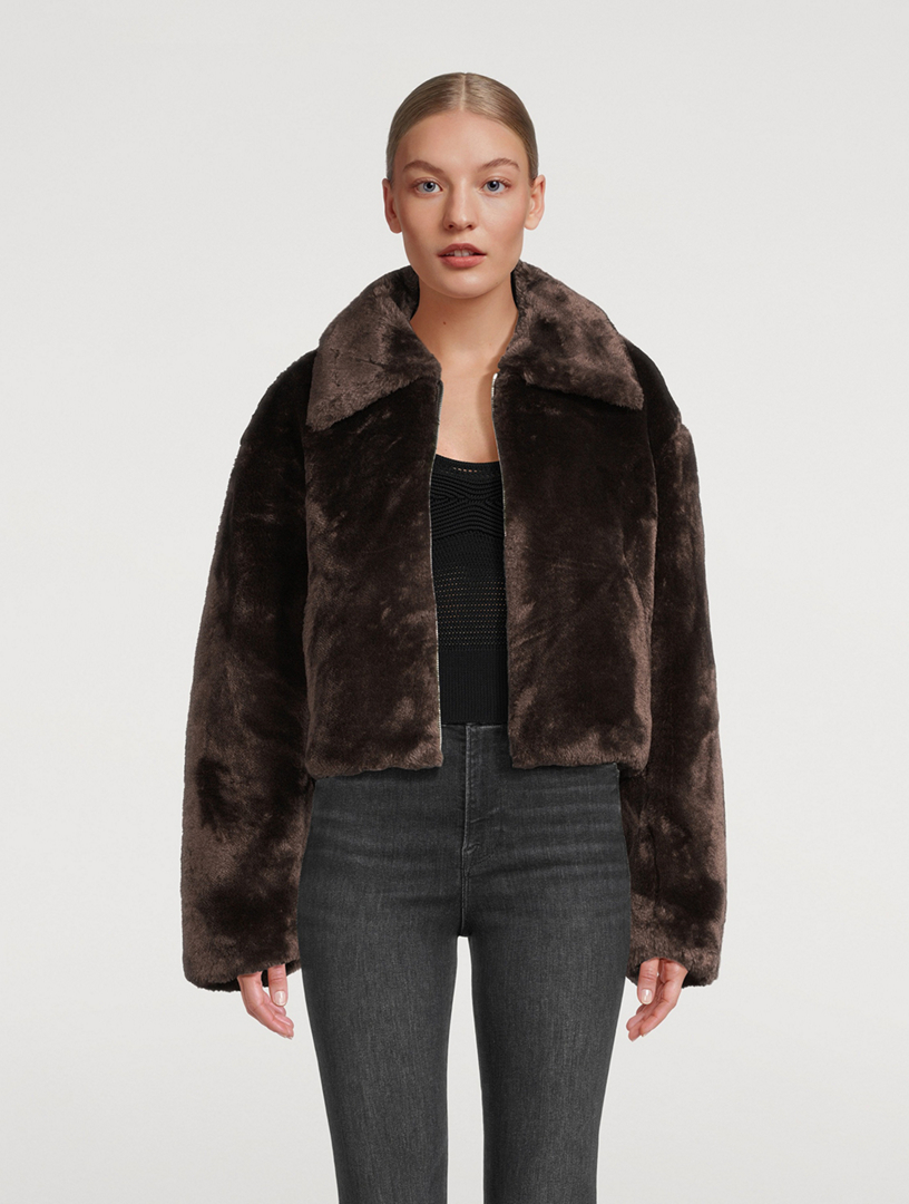 FRAME Faux Fur Jacket