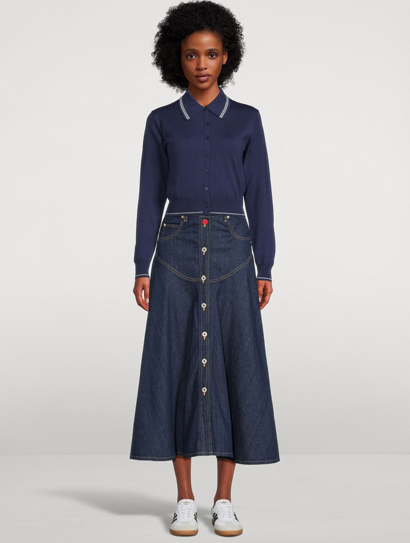 KENZO Denim Maxi Skirt | Holt Renfrew