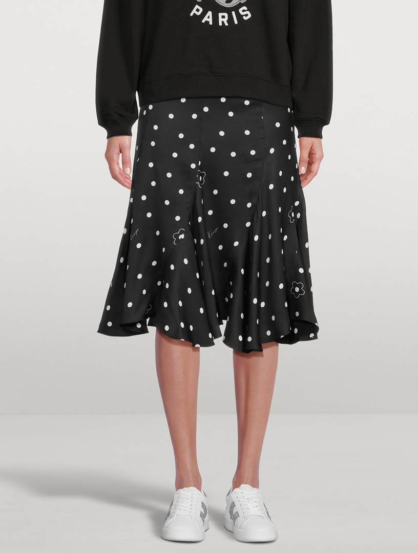Midi Skirt Flower Spot Print