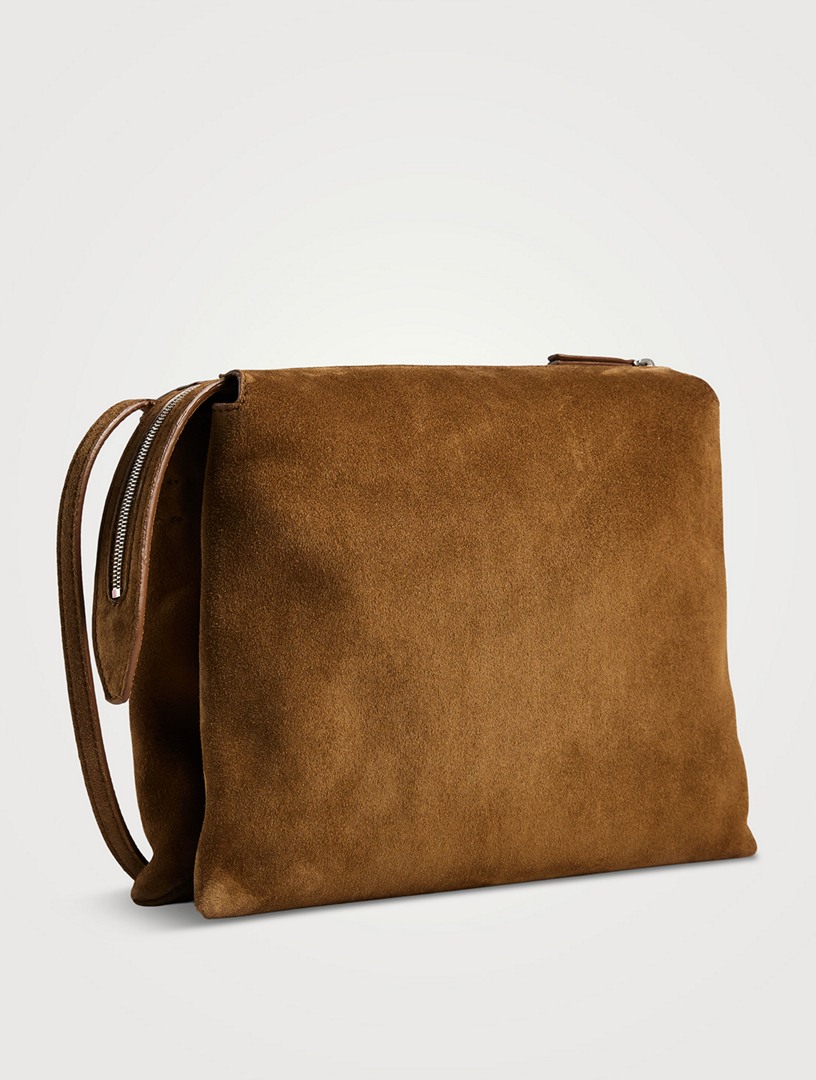 Brown suede crossbody discount bag