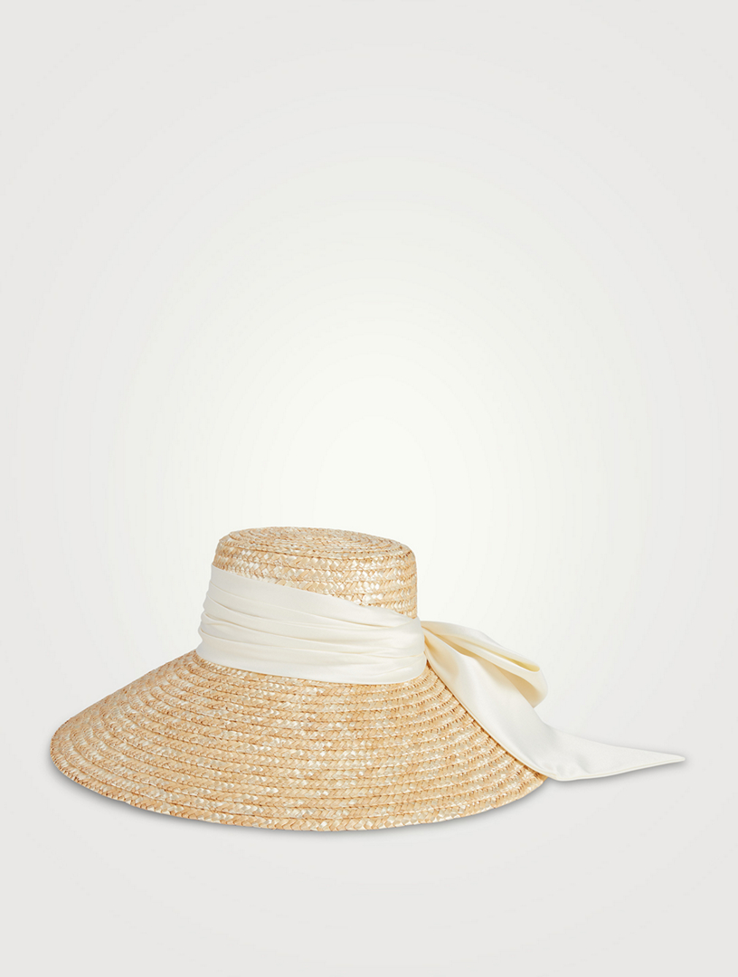 EUGENIA KIM Mirabel Straw Sun Hat With Satin Scarf | Holt Renfrew
