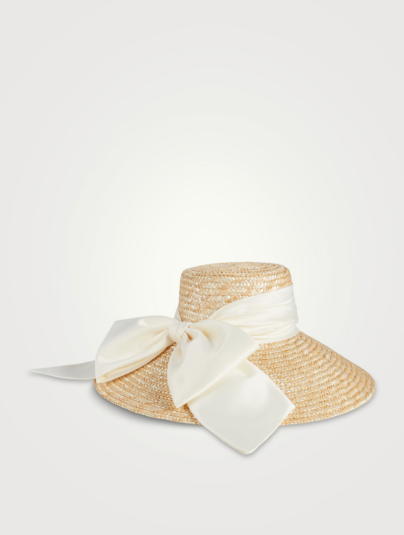 EUGENIA KIM Mirabel Straw Sun Hat With Satin Scarf | Holt Renfrew