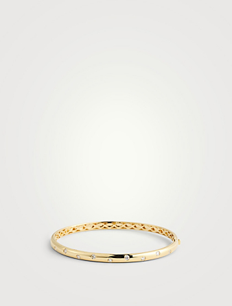 Bracelet rigide Gypsy en or 18 ct avec diamants