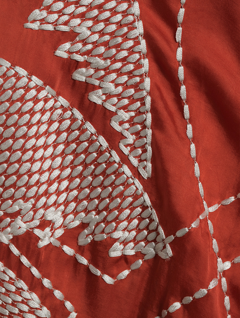Three Ways Embroidered Kaftan Chili Print