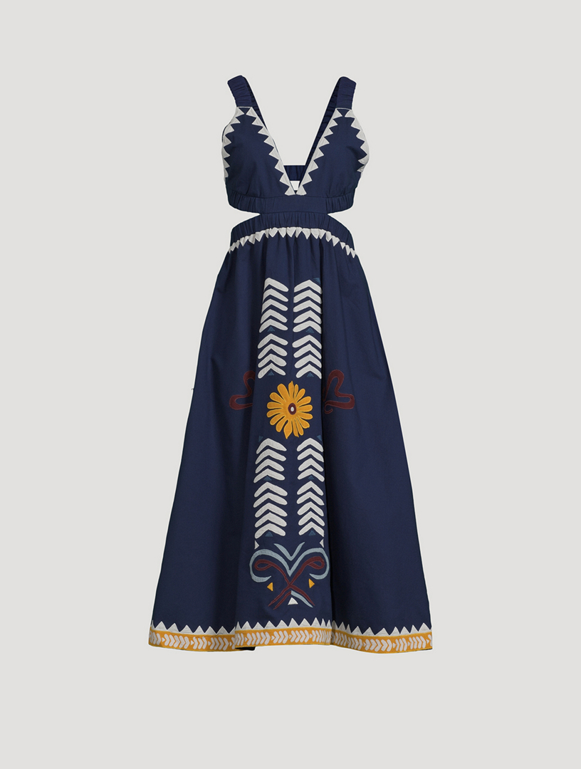 Akris punto Midi Dress w/ Cut-out Embroidery