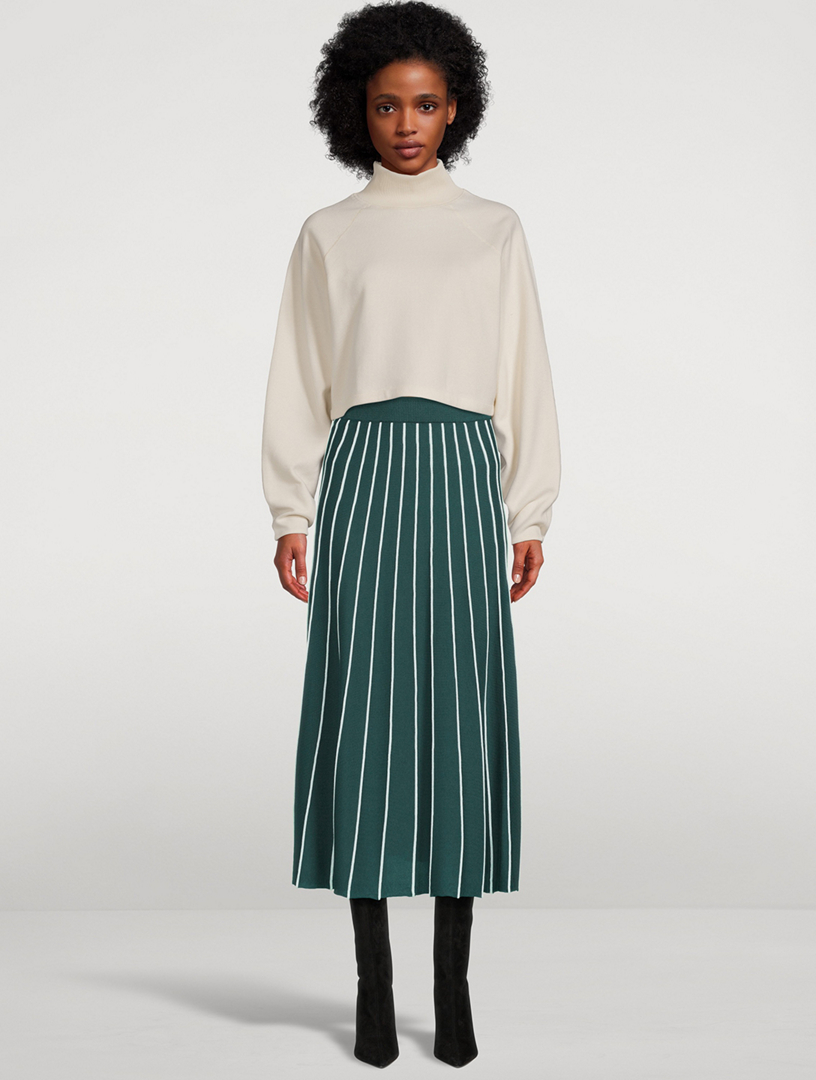 Kenna Straight Basic Polycotton Ankle Length Skirt, MEAN BLVD