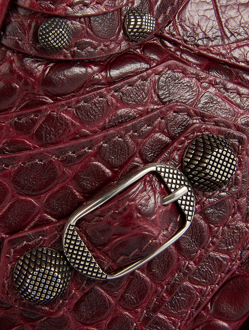 XS Le Cagole Croc-Embossed Leather Shoulder Bag