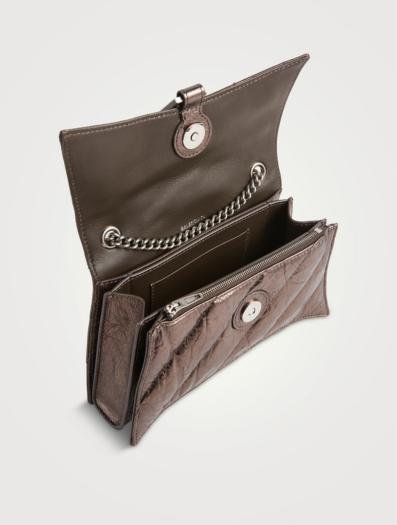 Crush Quilted Metallic Leather Chain Wallet