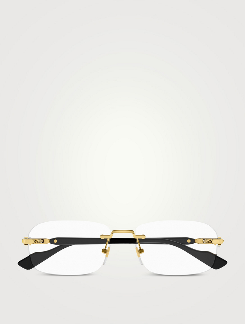 Rectangular Rimless Optical Glasses