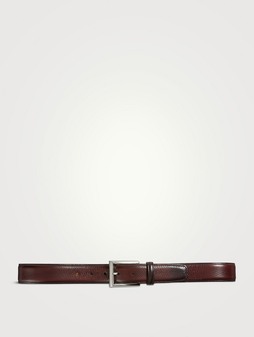 Burberry Men's Reversible Check Logo Belt - Dark Birch Brown Silver - Size 32