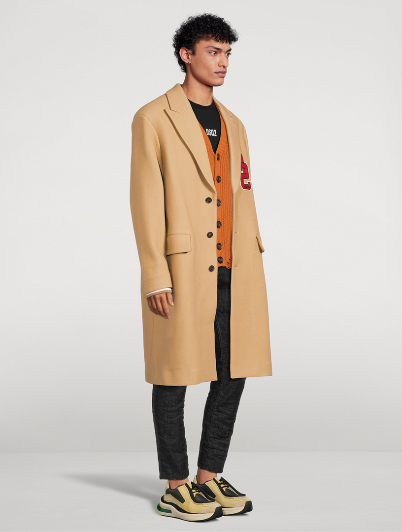 DSQUARED2 Wool-Blend Varsity Long Coat | Holt Renfrew