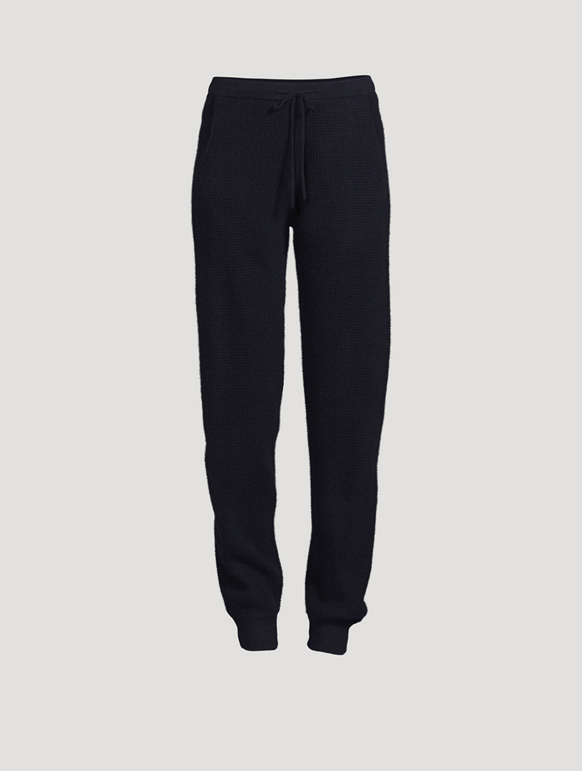 Cashmere Waffle Knit Jogger Pants