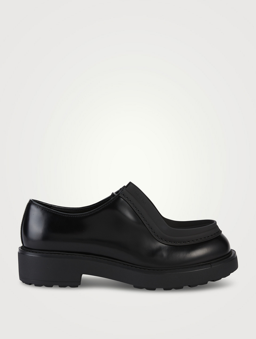 PRADA Diapason Brushed Leather Shoes | Holt Renfrew