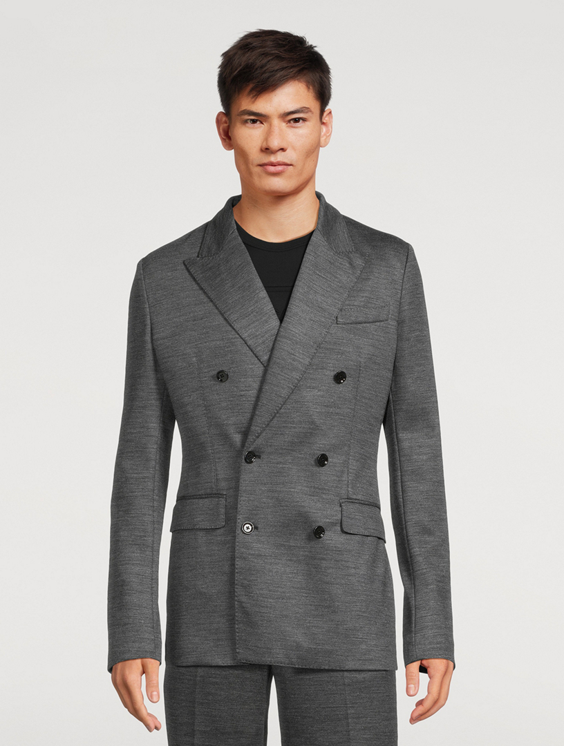 Wool-Blend Double-Breasted Jacket