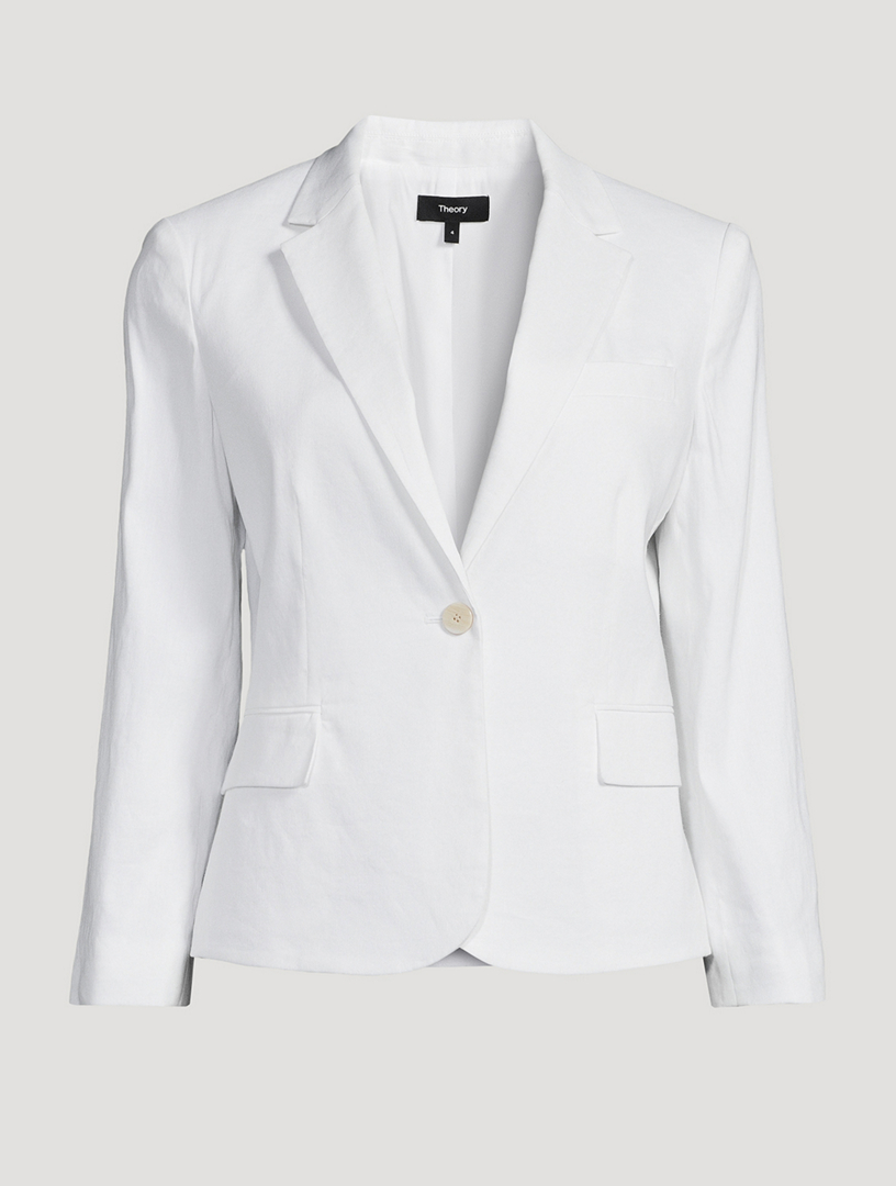 Theory white linen on sale blazer