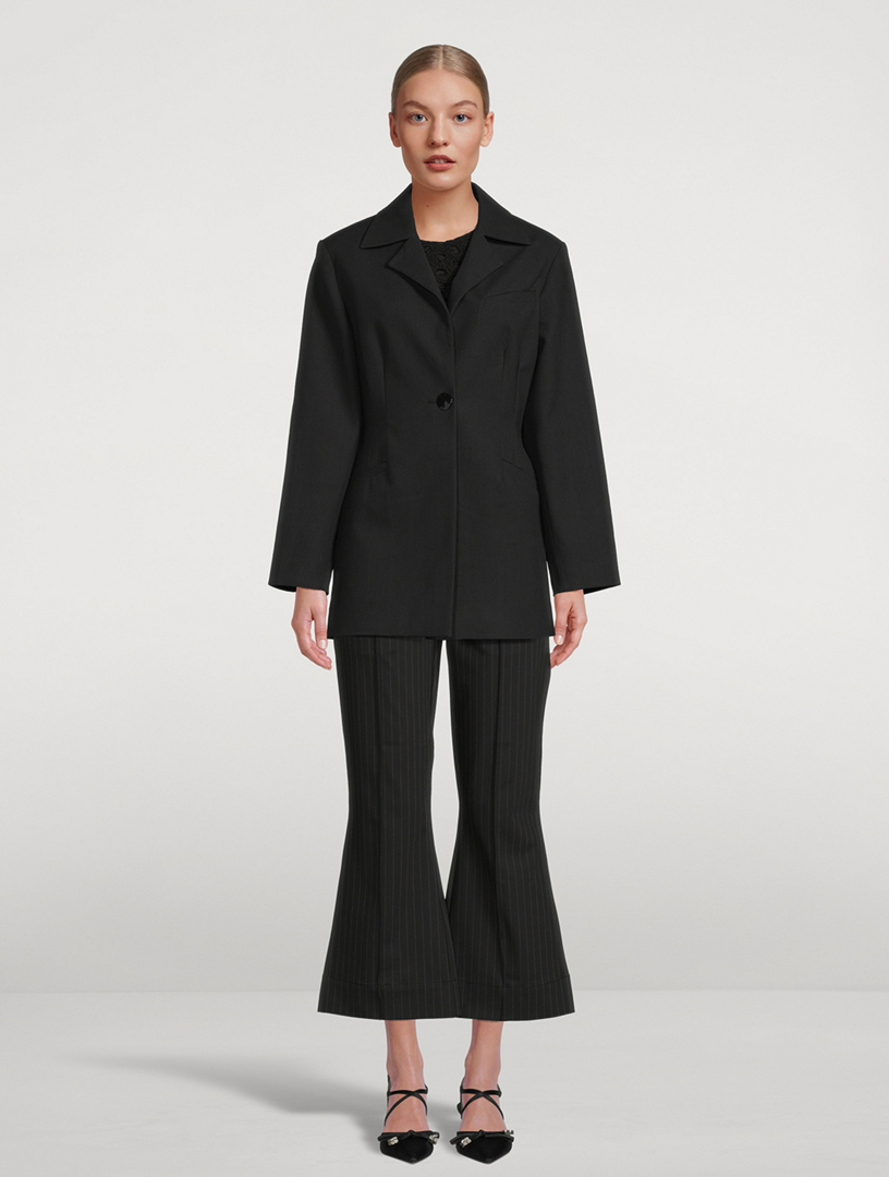 Cotton Suiting Fitted Blazer