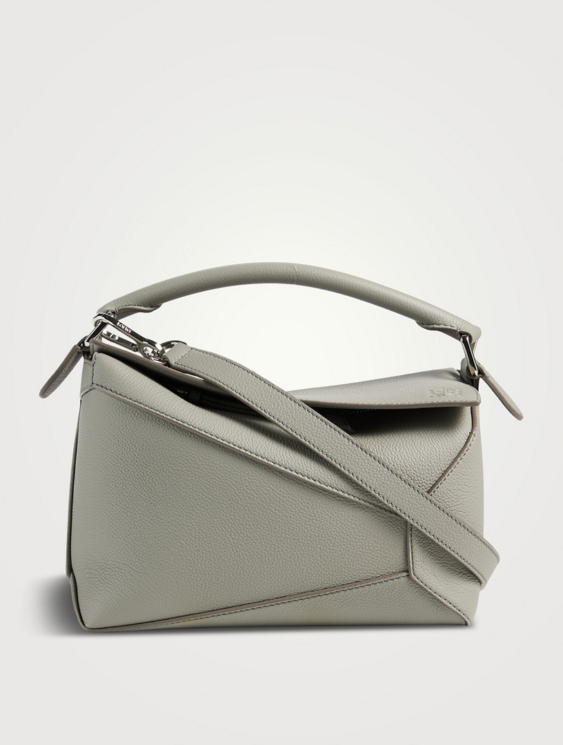 LOEWE, Puzzle Small Grained Leather Bag in Dark Grey