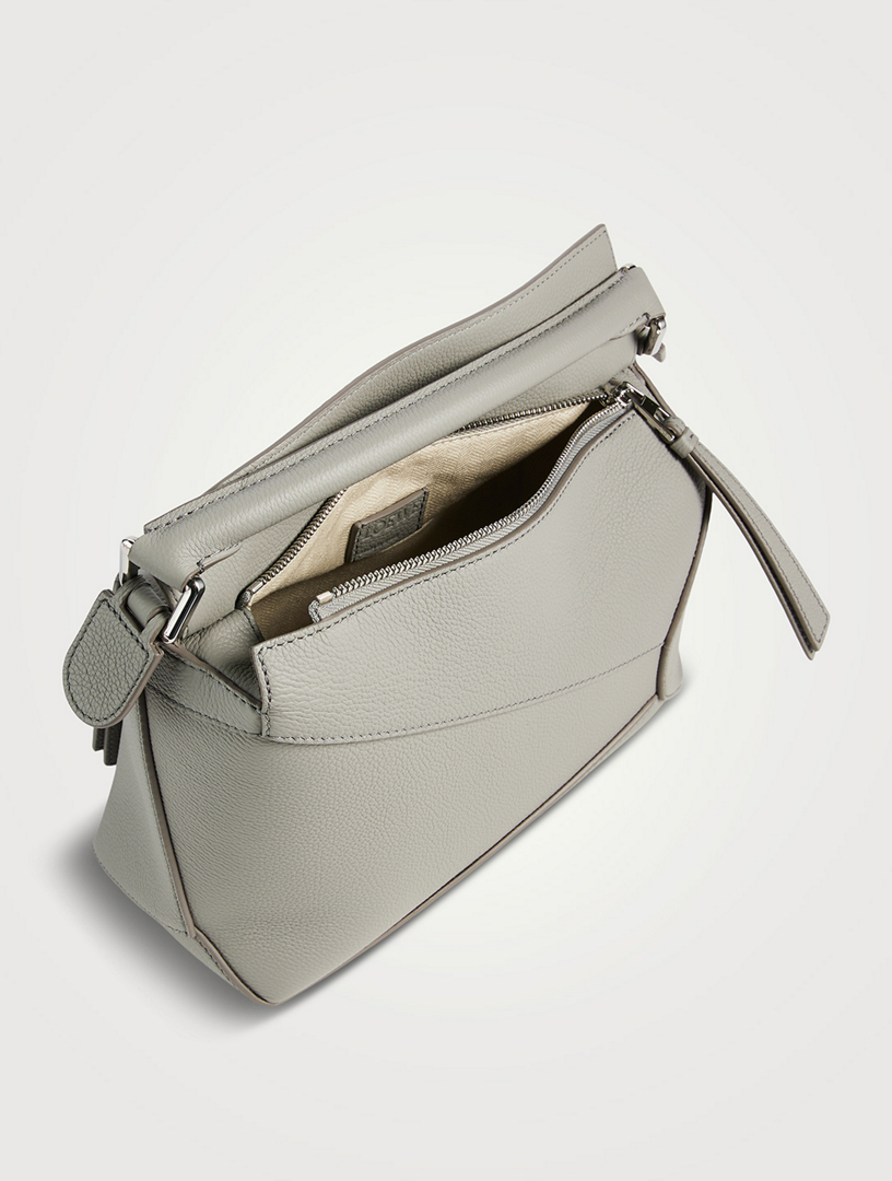 LOEWE, Puzzle Small Grained Leather Bag in Dark Grey