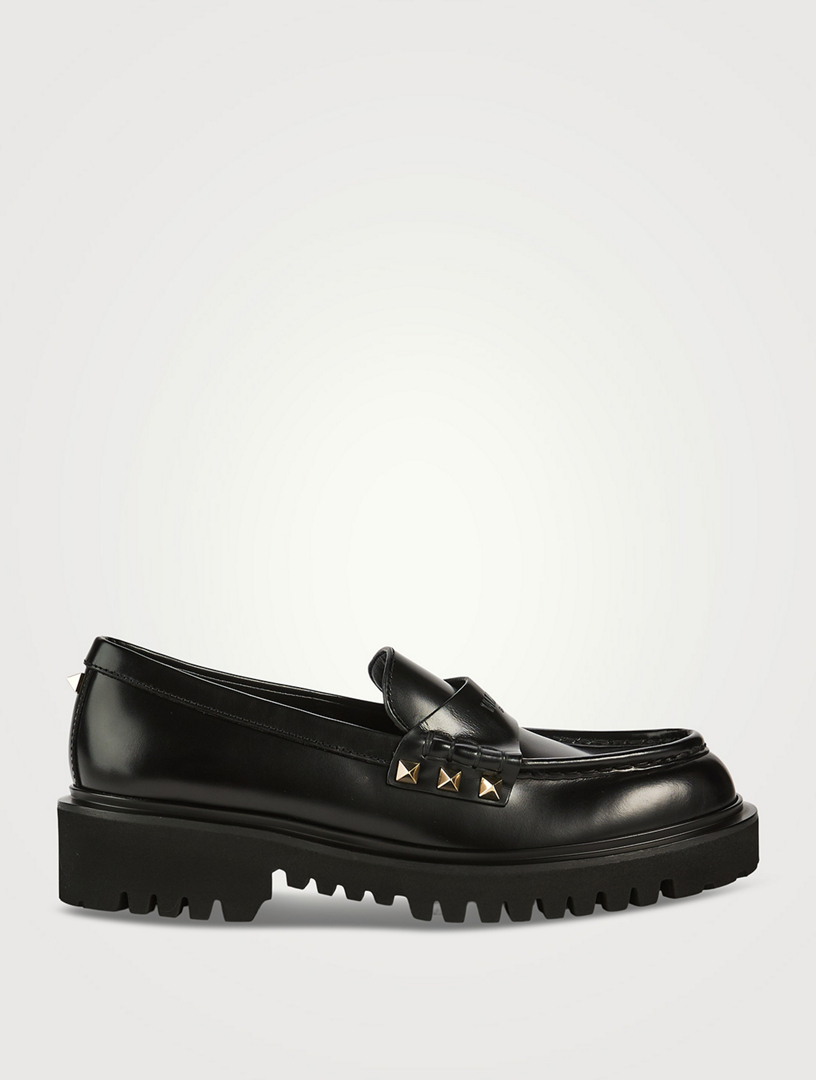 Prada hot sale studded loafers