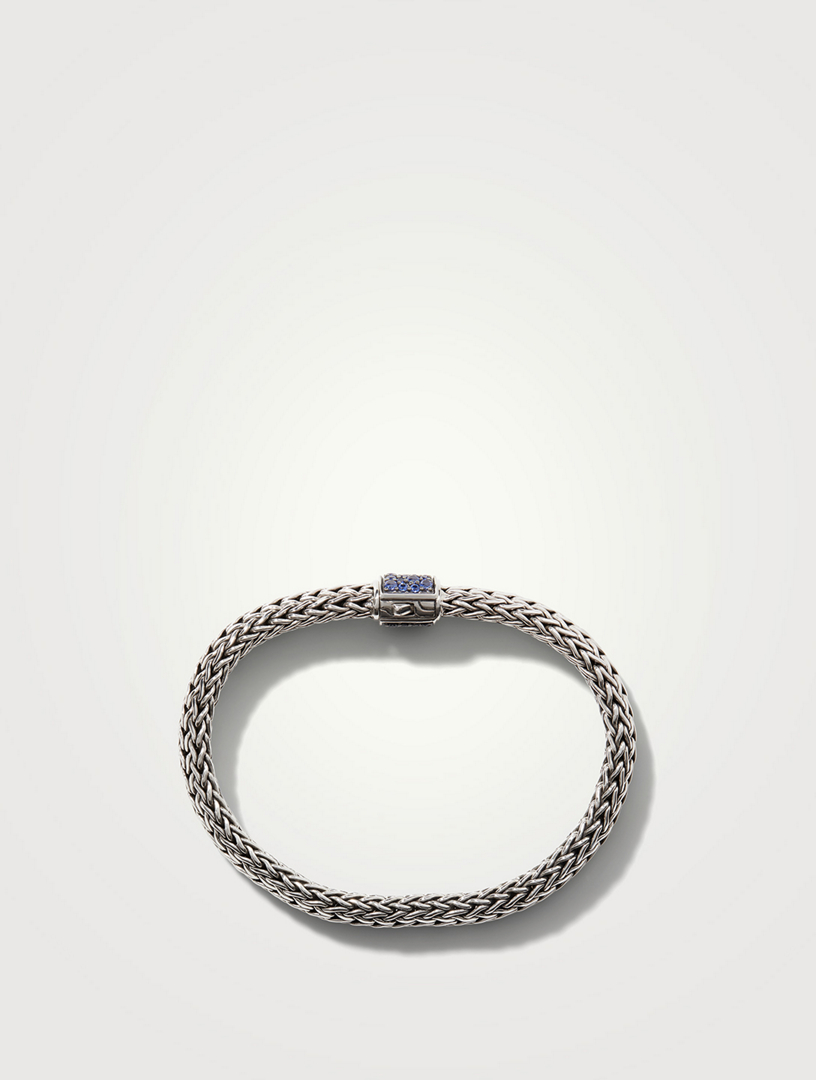 JOHN HARDY Bracelet réversible à chaîne classique avec saphir bleu  Métallique