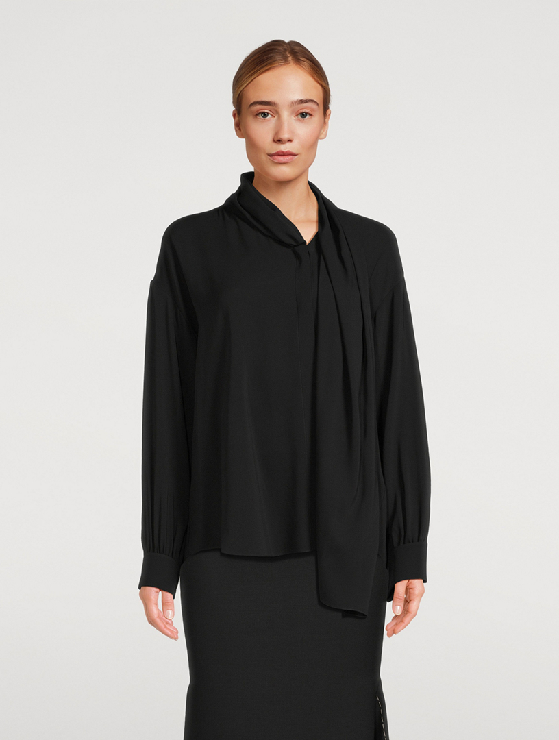Darnelle Draped Silk Blouse