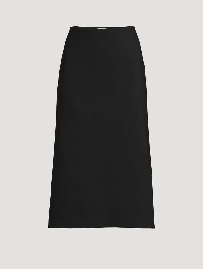 A Line Midi Skirt, Midi Wool Skirt, Wool Skirt, Woman Skirt, Black