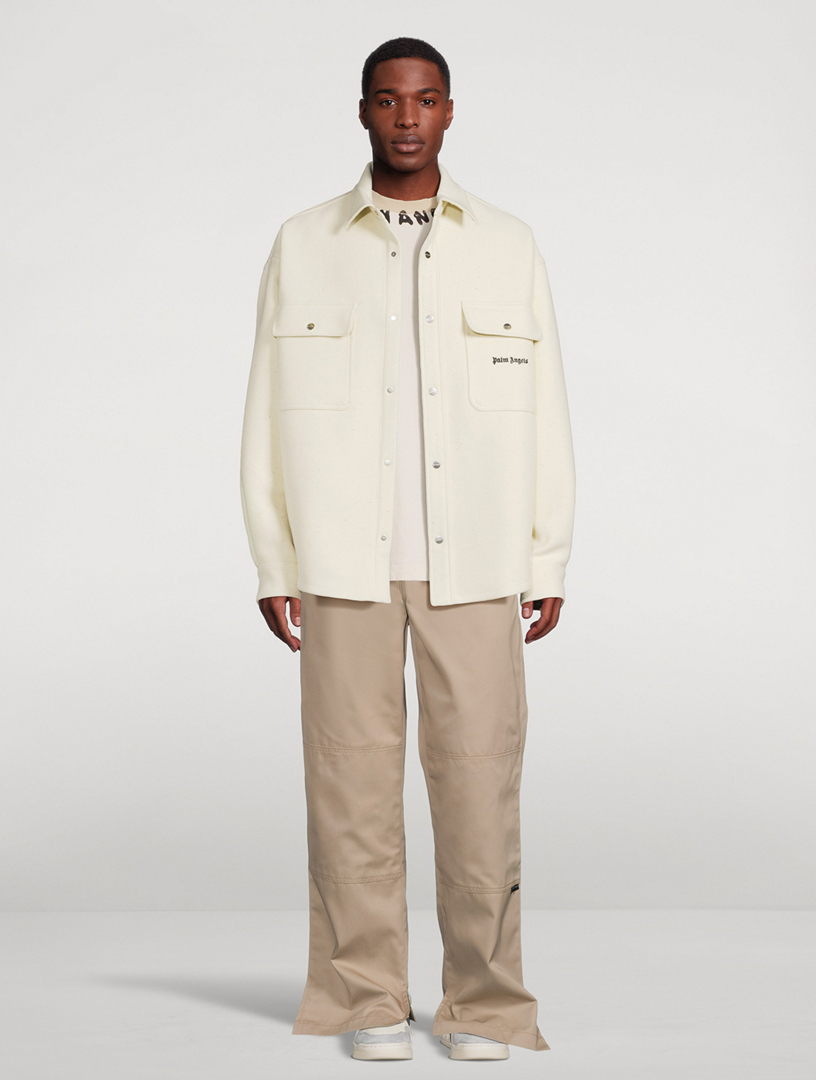 Wool Pocket Logo Overshirt