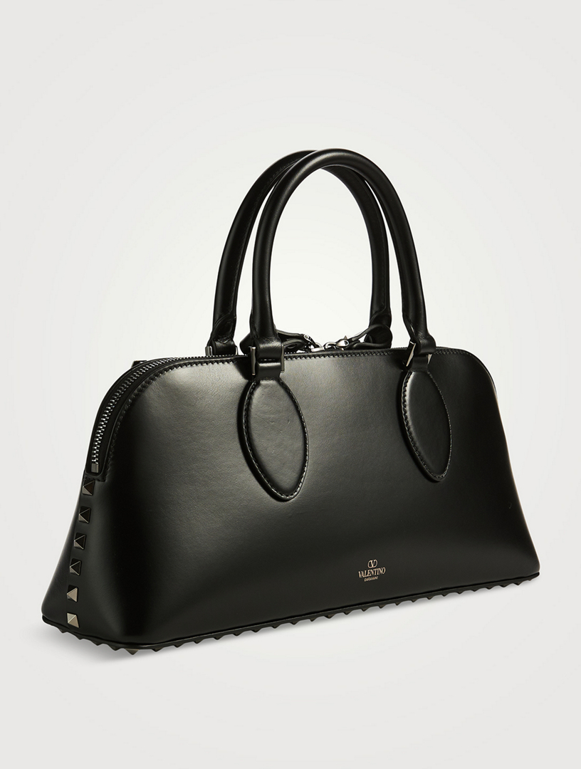 VALENTINO GARAVANI Medium Rockstud Leather Top Handle Bag
