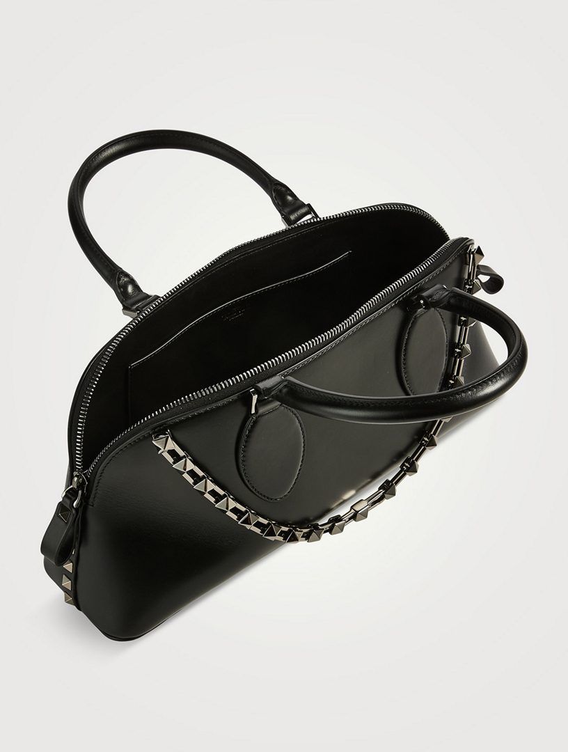 VALENTINO GARAVANI Medium Rockstud Leather Top Handle Bag