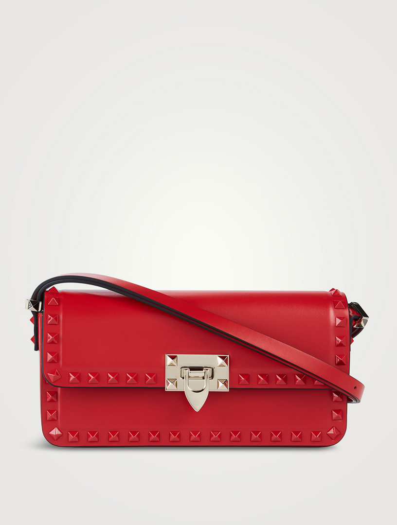 Valentino Garavani Bag Red Mini Rock Stud Clutch Cross Body Wallet