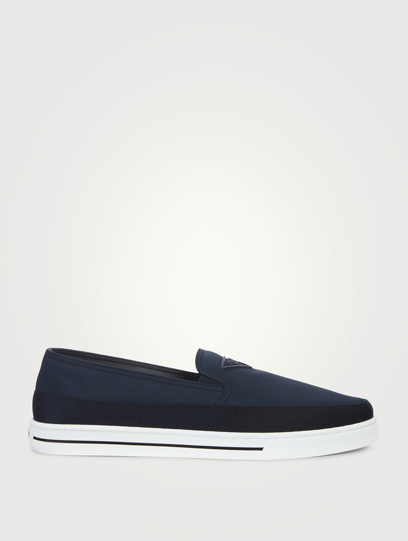 Prada mens hot sale slip ons