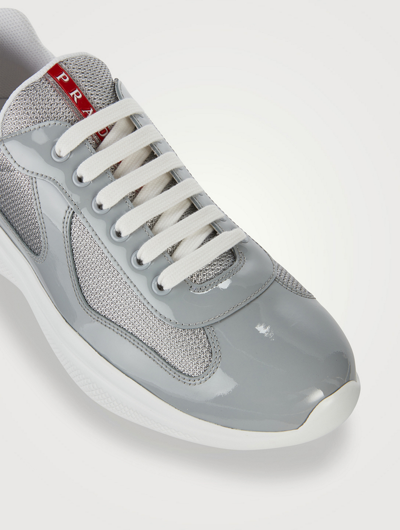 Prada patent leather on sale high top sneakers