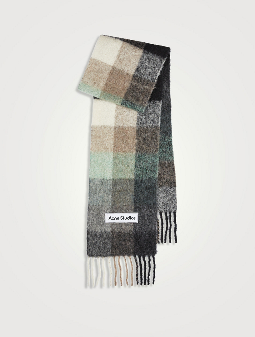 ACNE STUDIOS Alpaca, Wool And Mohair Scarf In Large Check | Holt