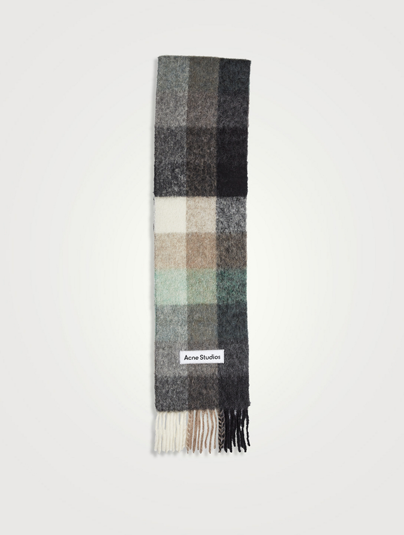 ACNE STUDIOS Alpaca, Wool And Mohair Scarf In Large Check | Holt