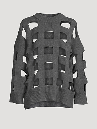 Cut-Out Wool Sweater
