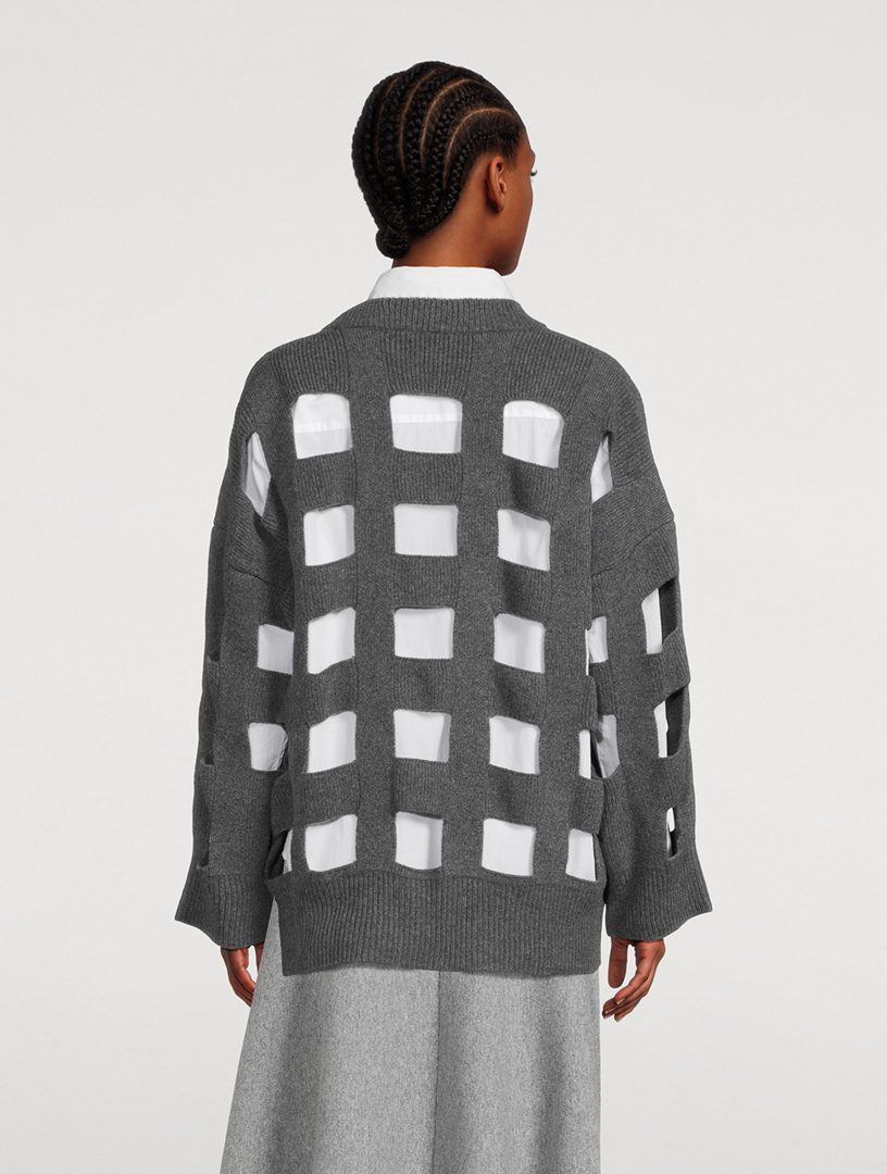 Cut-Out Wool Sweater