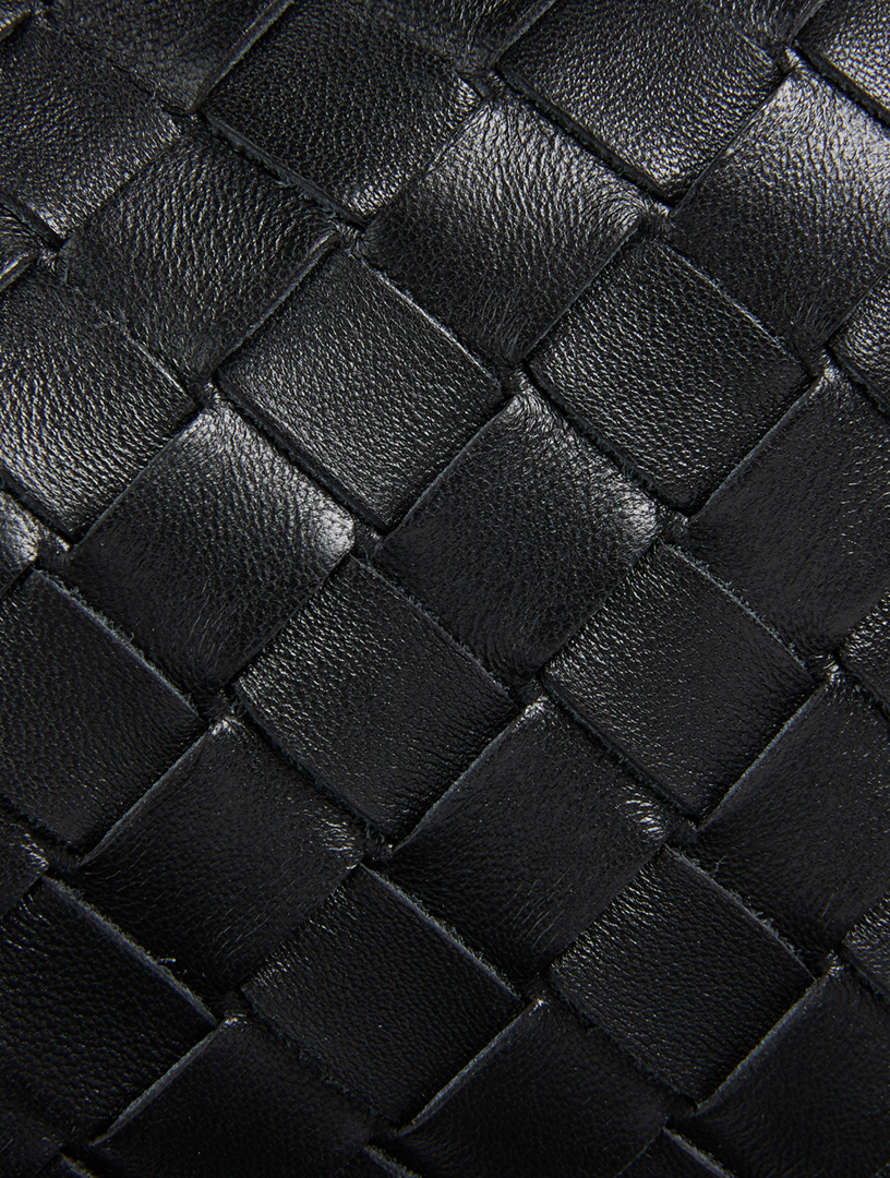BOTTEGA VENETA Mini Loop Intrecciato Leather Crossbody Bag  Black