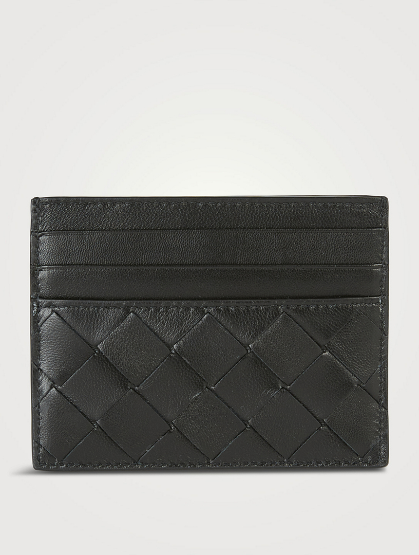 Porte-cartes Intrecciato en cuir