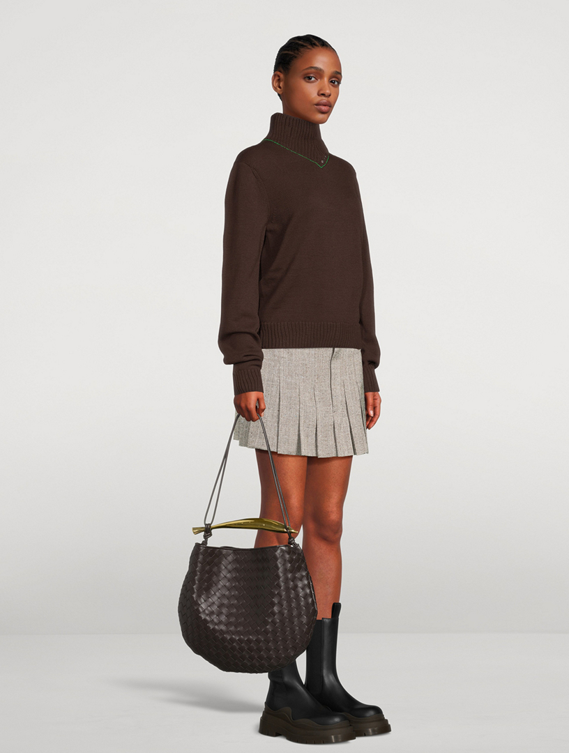 Sardine Medium Leather Tote Bag in Brown - Bottega Veneta