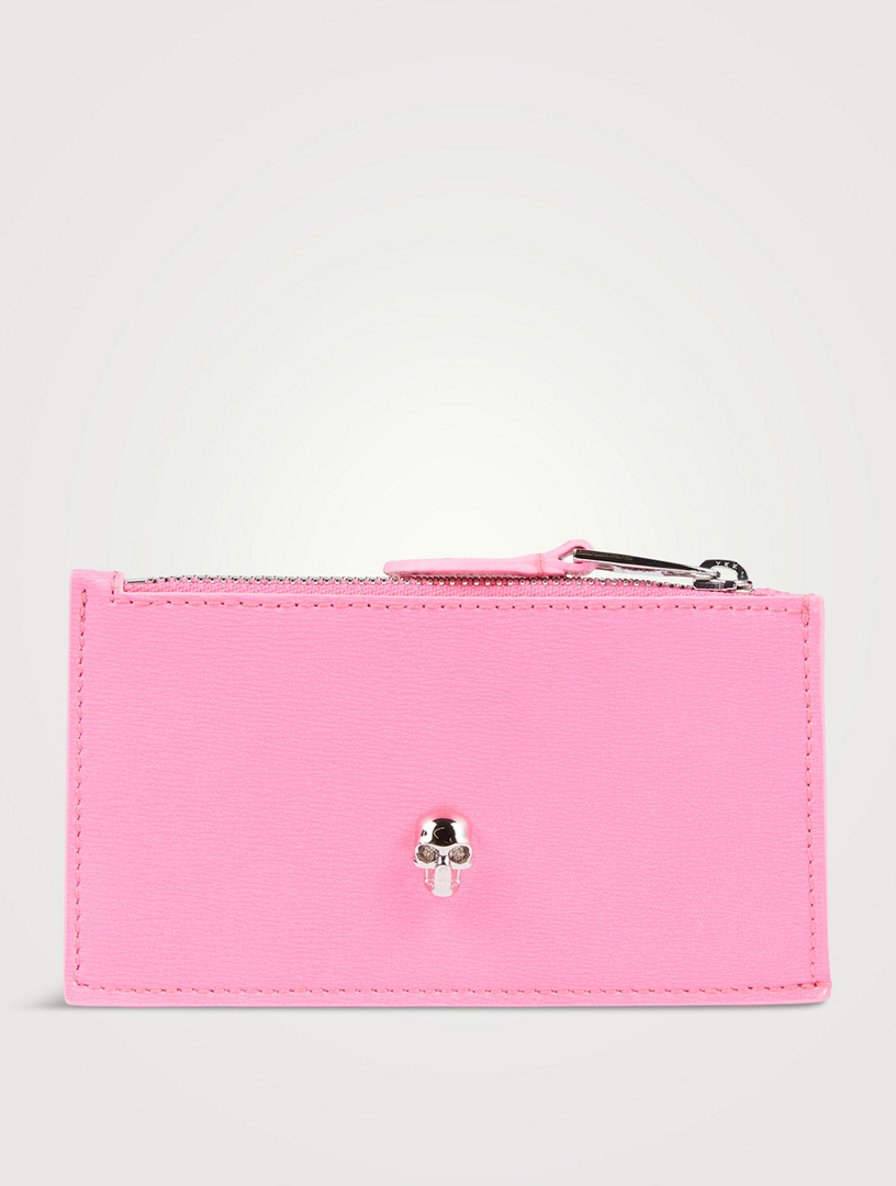 ALEXANDER MCQUEEN Skull Leather Zip Card Holder | Holt Renfrew