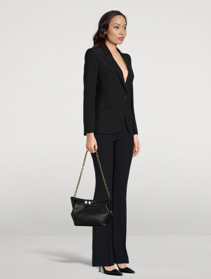 MCQUEEN Small The Peak Leather Shoulder Bag | Holt Renfrew