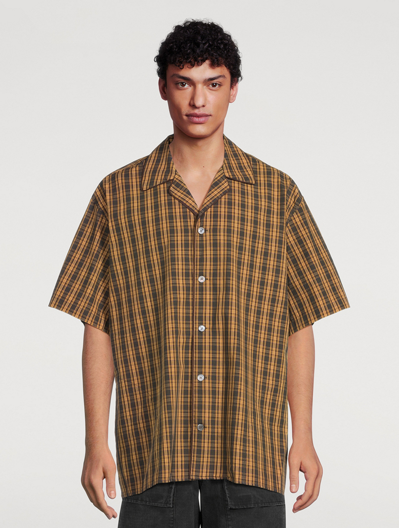 Cotton Short-Sleeve Shirt Check Print