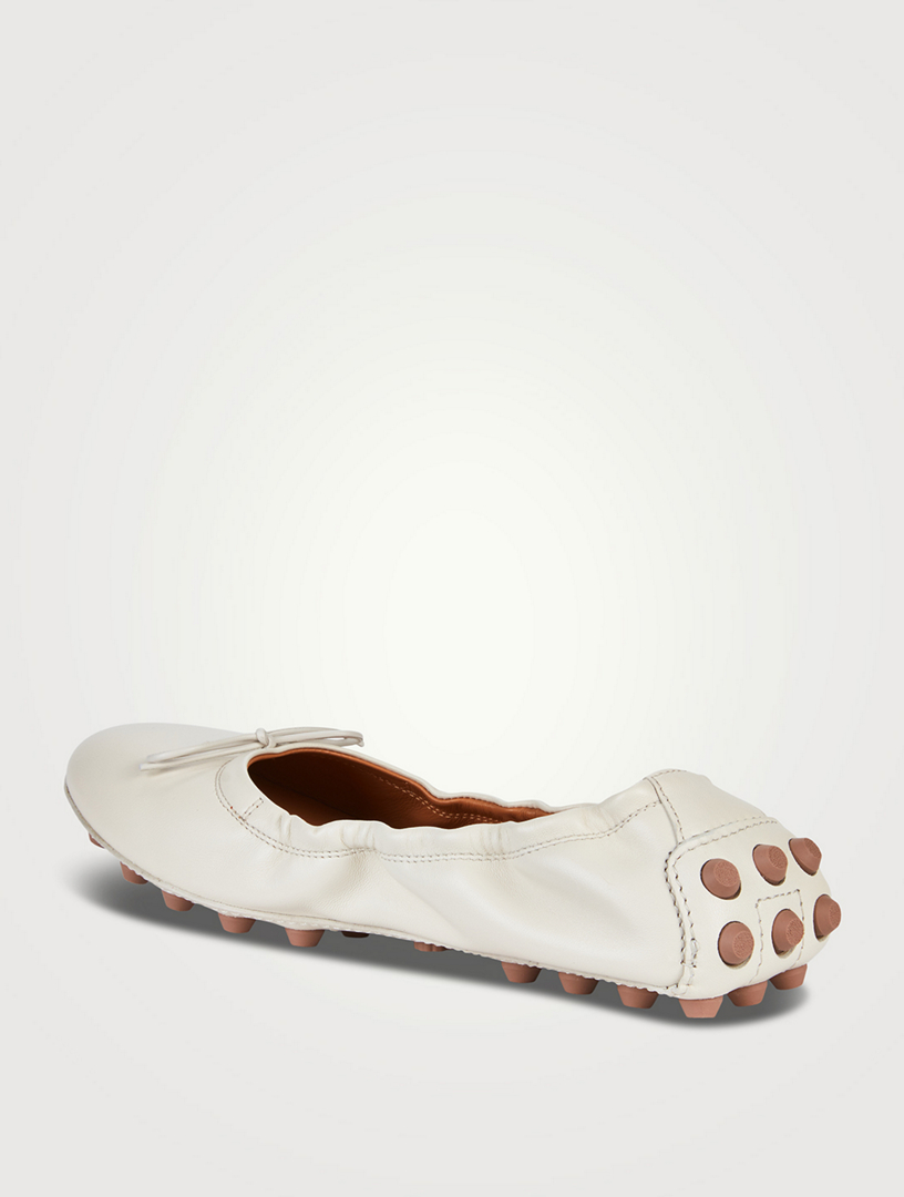 TOD'S Bubble Leather Ballet Flats