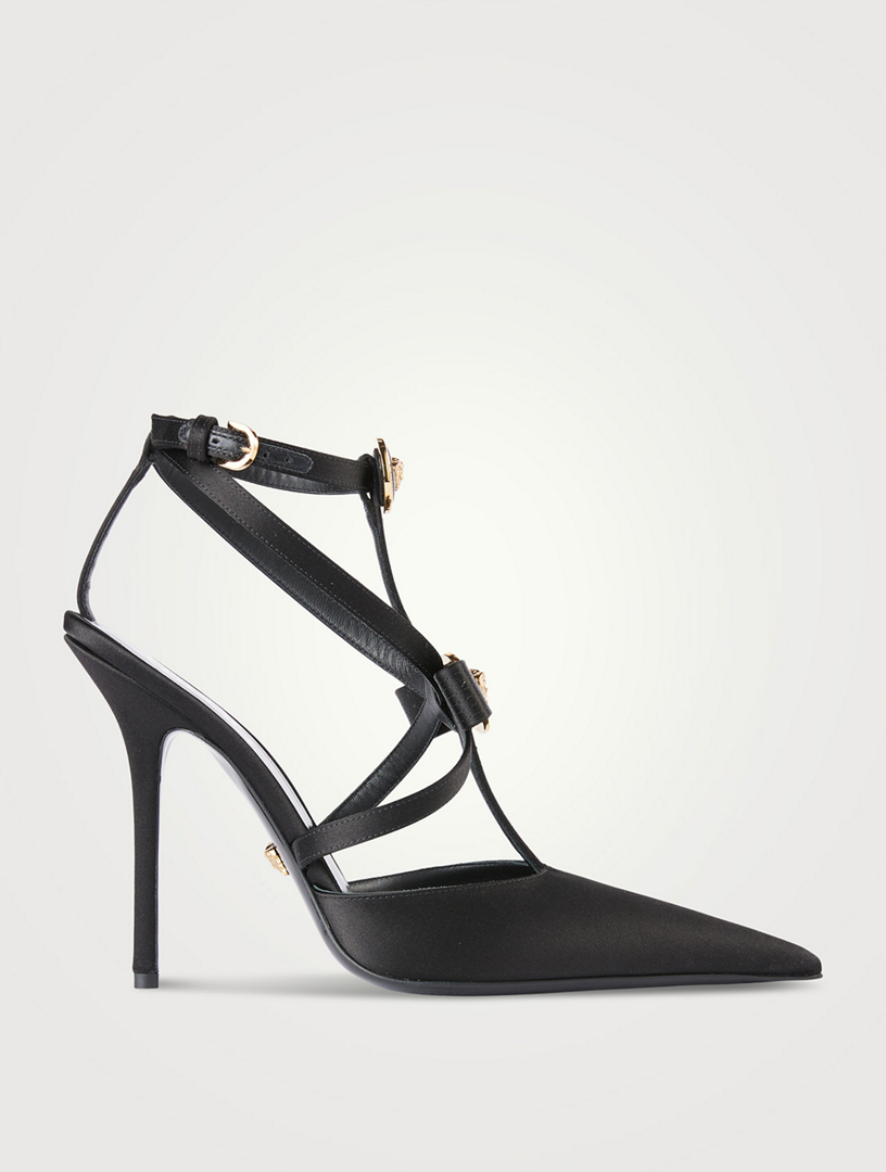 Medusa caged satin pumps in black - Versace