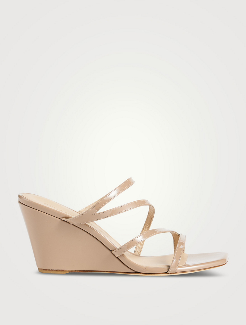 STUART WEITZMAN Strapeze Patent Leather Wedge Mules | Holt Renfrew